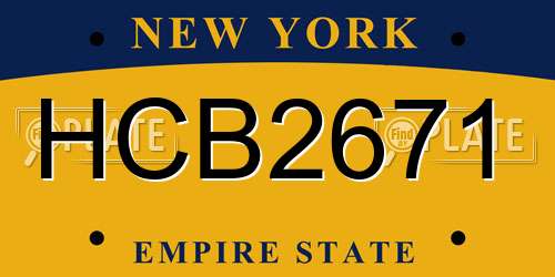 HCB2671 New York License Plate