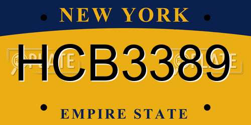 HCB3389 New York License Plate