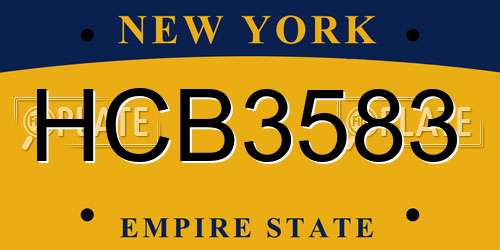 HCB3583 New York License Plate