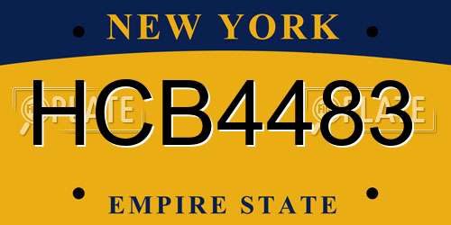 HCB4483 New York License Plate