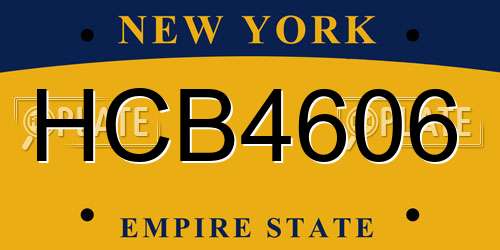 HCB4606 New York License Plate