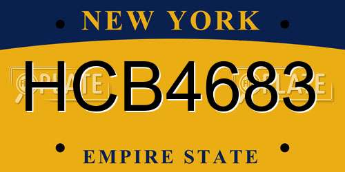 HCB4683 New York License Plate