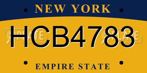 HCB4783 New York License Plate