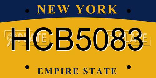 HCB5083 New York License Plate