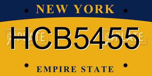 HCB5455 New York License Plate