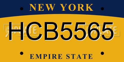 HCB5565 New York License Plate