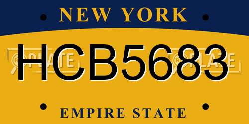 HCB5683 New York License Plate