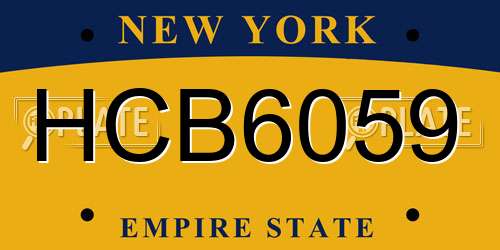 HCB6059 New York License Plate