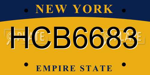 HCB6683 New York License Plate