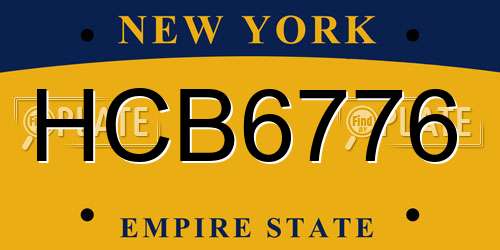 HCB6776 New York License Plate
