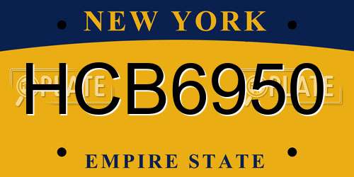 HCB6950 New York License Plate