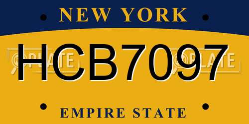 HCB7097 New York License Plate
