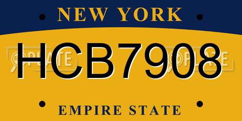 HCB7908 New York License Plate