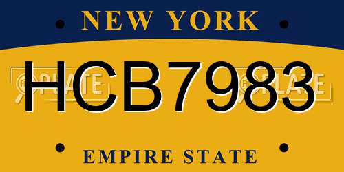 HCB7983 New York License Plate