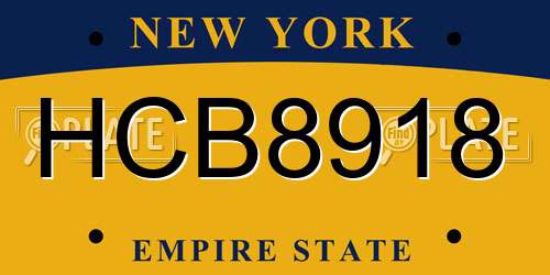 HCB8918 New York License Plate
