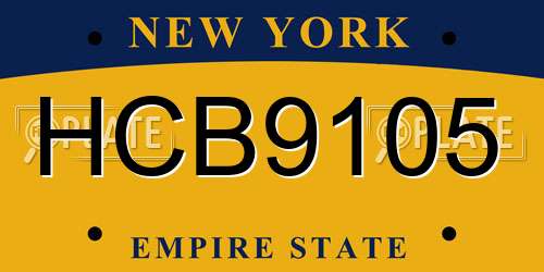 HCB9105 New York License Plate