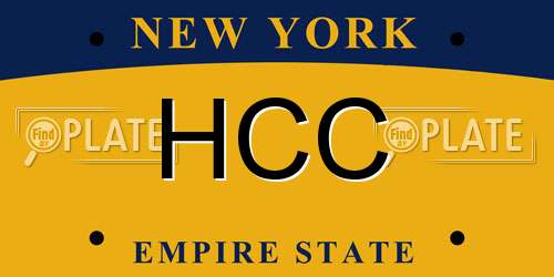 HCC New York License Plate