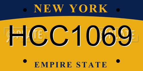HCC1069 New York License Plate