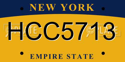 HCC5713 New York License Plate