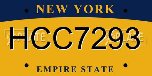 HCC7293 New York License Plate