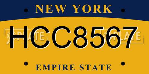 HCC8567 New York License Plate