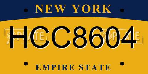 HCC8604 New York License Plate