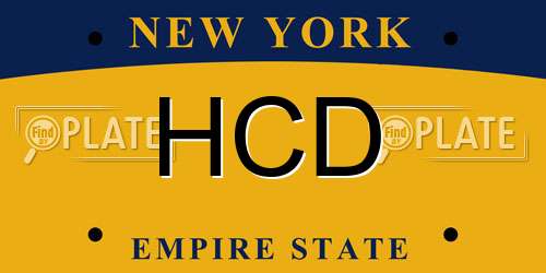 HCD New York License Plate