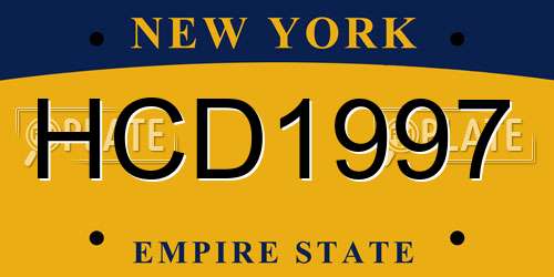 HCD1997 New York License Plate