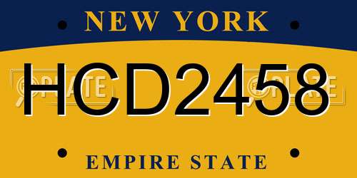 HCD2458 New York License Plate