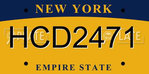 HCD2471 New York License Plate