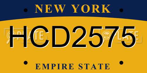 HCD2575 New York License Plate