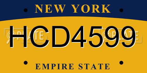HCD4599 New York License Plate