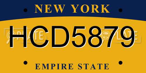 HCD5879 New York License Plate