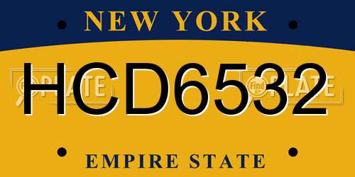 HCD6532 New York License Plate