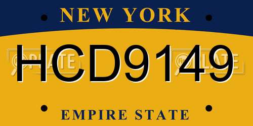 HCD9149 New York License Plate
