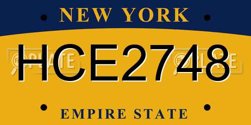 HCE2748 New York License Plate