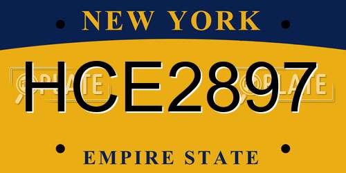 HCE2897 New York License Plate