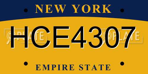 HCE4307 New York License Plate