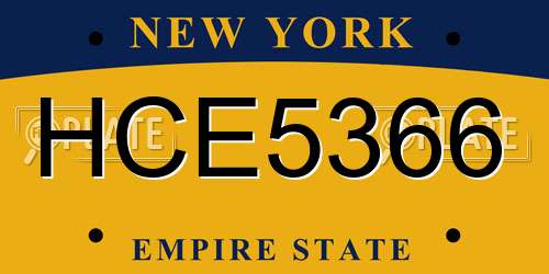 HCE5366 New York License Plate