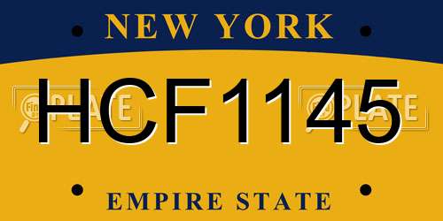 HCF1145 New York License Plate