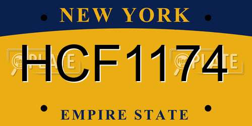 HCF1174 New York License Plate