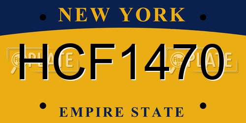 HCF1470 New York License Plate