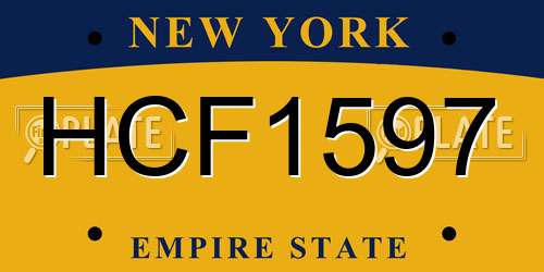 HCF1597 New York License Plate