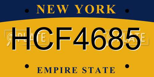 HCF4685 New York License Plate