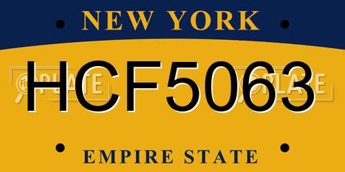 HCF5063 New York License Plate