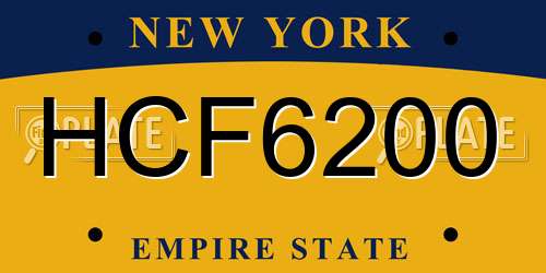 HCF6200 New York License Plate