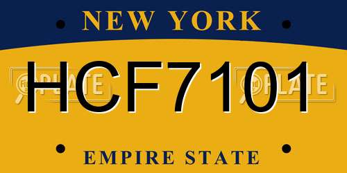 HCF7101 New York License Plate
