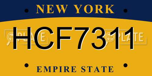 HCF7311 New York License Plate