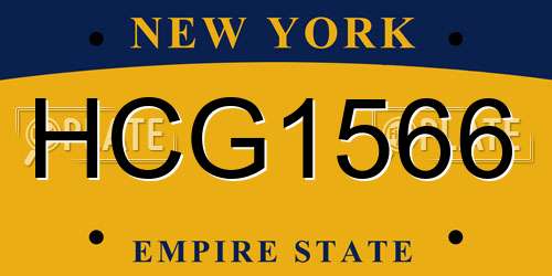 HCG1566 New York License Plate