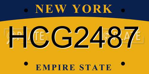 HCG2487 New York License Plate